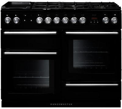 RANGEMASTER  Nexus 110 Dual Fuel Range Cooker - Black & Chrome